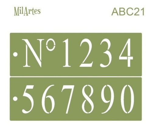Imagen 1 de 2 de Mil Artes - Stencil Números 5cm Alto - Abc21