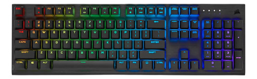 Teclado gamer Corsair K60 Pro QWERTY Cherry Viola español España color negro con luz RGB