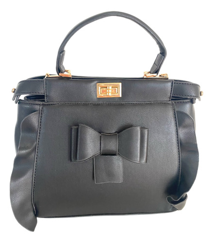 Cartera Negra Elegante Mujer Dama