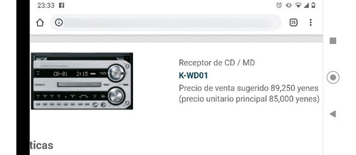 Kenwood Hi-end Super Raro K-wd01 Minidisc Cd *bluetooth-ipod (Usado)