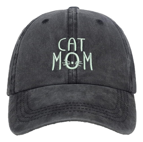 Gorra De Béisbol Bordada Con Texto De Cat Mom, Estilo Vintag