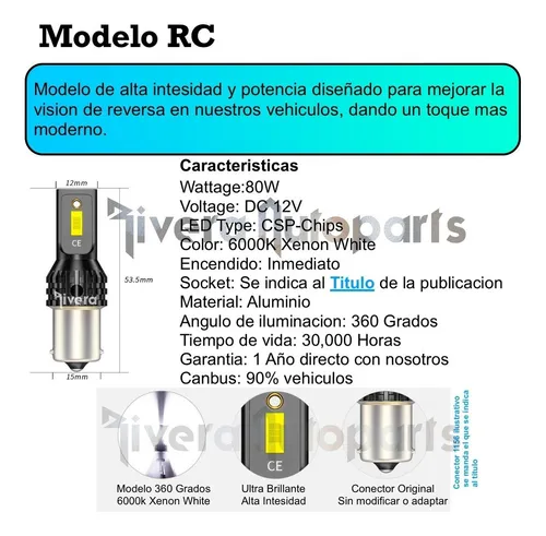 Chu Rc 80w Luz Reversa Led Tipo Xenon Hid 7440 Mazda 3 2011