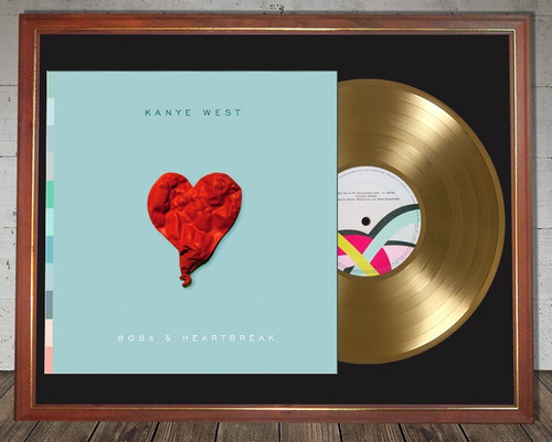 Kanye West 808s & Heartbreak Tapa Lp Disco De Oro Enmarcado