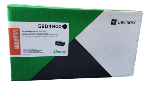Toner Lexmark 58d4h00 Ms821-822-823 Mx721 Mx822 Fc A Negro