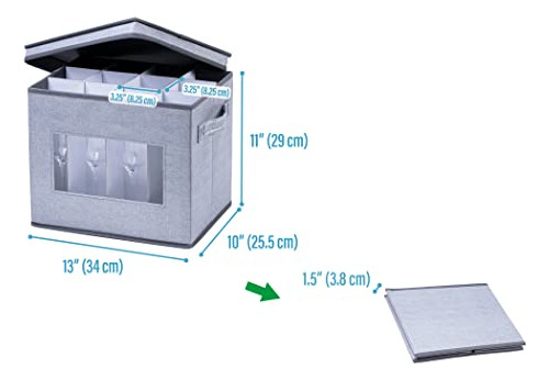 Caja De Almacenamiento Para Copas De Champán Veno, Con Tapa,
