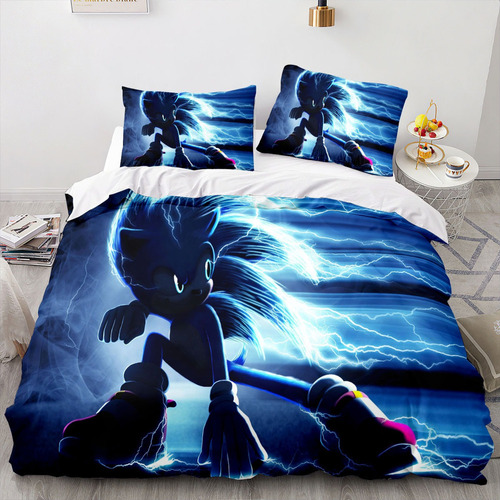 Juego De Funda Nórdica De 3 Piezas Juego De Cama Sonic Carto