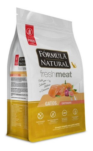 Ração P/ Gato Castrado Abób, Salmão E Cúrcuma 1kg Fresh Meat