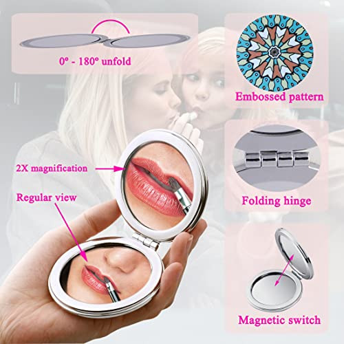 Espejo De Maquillaje De Viaje Compacto Con Aumento - Espejos