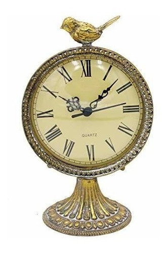 Divertido Vintage Reloj De Mesa De Peltre Vintage Con Lindo