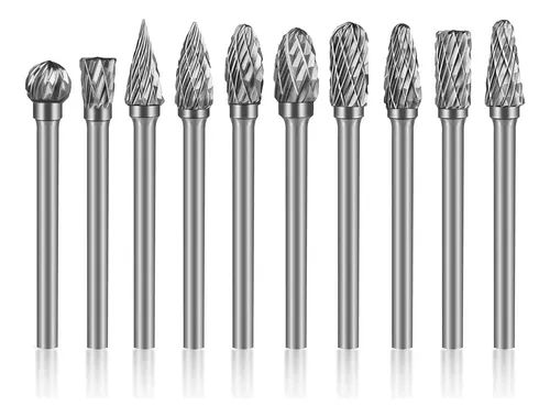 Kit 10 Fresas Brocas Tungstenio Gravação Aço Micro Retifica