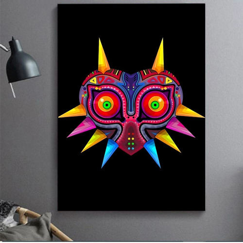 Cuadro Decorativo Zelda Majoras Mask Canvas Diseño 40x60cm 
