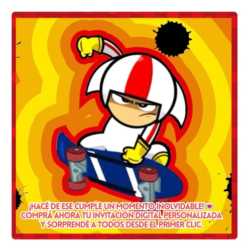 Invitación Digital Animada De Cumpleaños Infantil - Tiziben Kick Buttowski