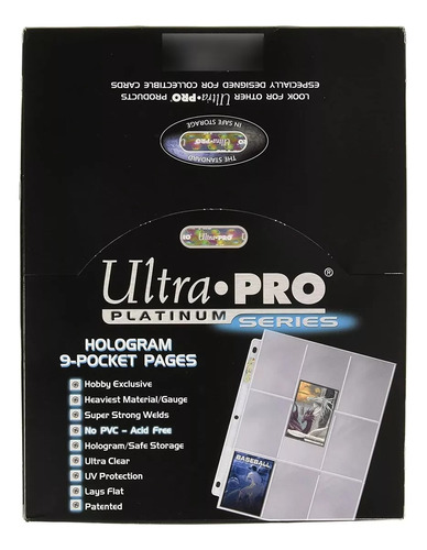 Ultra Pro Platinum Series Caja De 100 Hojas Para Carpeta