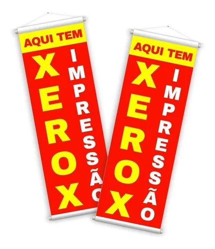 comprar Kit Faixa Xerox Impressão Papelaria Banner Porta Loja 2un