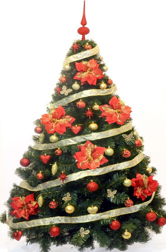 Árbol De Navidad Bariloche 1,60 Kit Rojo/oro Blackfriday Color Verde