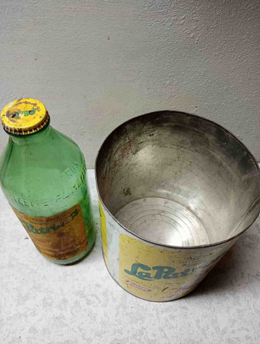 Antigua Lata Y Botella De Aceite La Patrona Vacias Coleccionables (Usado)