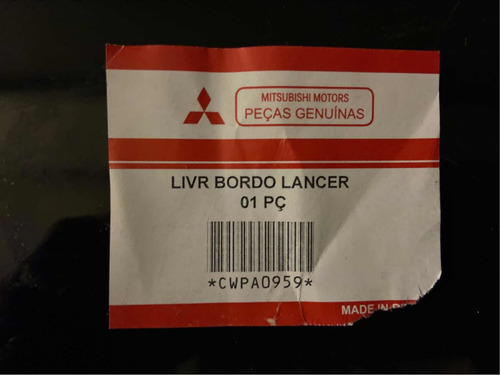 Manual Revisão Livrete Bordo Mitsubishi Lancer Novo