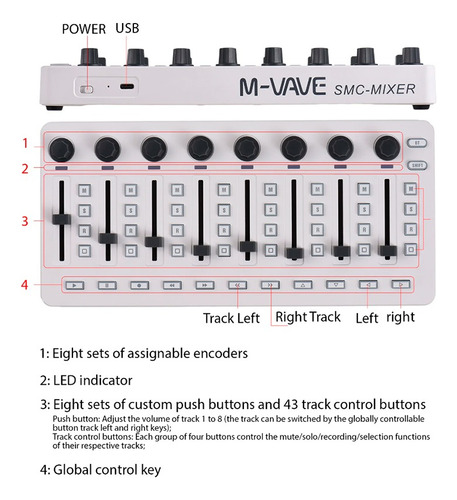 M-vave Smc Mixer - Controlador Midi Bluetooth
