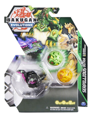 Kit 3 Figuras Bakugan Serpillious Ultra Colossus - Dragonoid