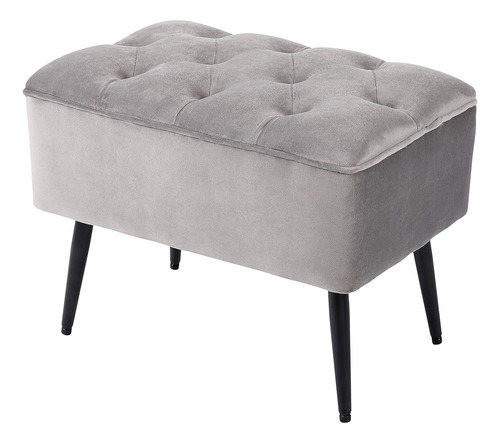Taburete Otomano Rectangular Copetudo, Taburete De Terciopel