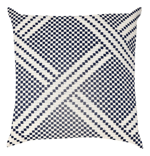Capa De Almofada Quadrada Agave Tecido Azul 43x43cm