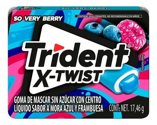 3 Pza Goma De Mascar Trident X-twist Mora Azul-frambuesa 17.