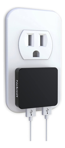 Nekmit Cargador De Pared Usb Plano Ultrafino De Doble Puerto