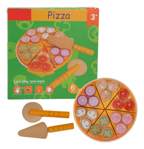 Juguete De Pizza Para Niños, De Madera, Para Simular Verdura