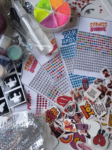Combo Stand Completo Glitter Bar Brillos Strass Tatus