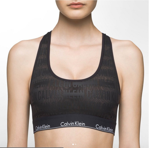 Top Negro Transparente Calvin Klein Nuevo