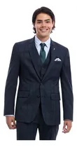 Comprar Saco Caballero Formal Fit Slim A Cuadros Vittorio Forti Azul A Cuadros 34r