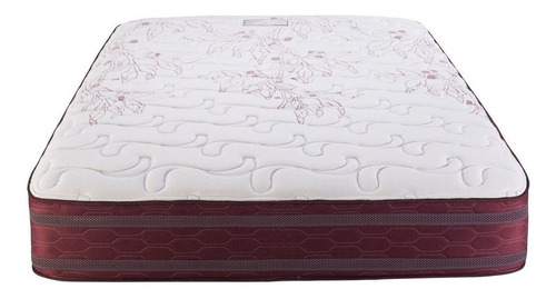 Imagen 2 de 3 de Colchón 2 1/2 plazas de resortes Suavestar Resorte Insignia Rouge blanco y rojo - 140cm x 190cm x 31cm con doble pillow top