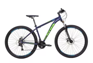 Mountain bike GW Zebra R29 frenos de disco mecánico cambios Shimano color azul/verde