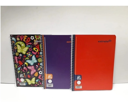8 Cuadernos Forma Francesa 100 Hojas Espiral Marca Estrella