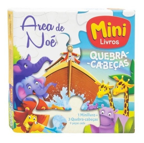 Mini Livros Quebra Cabeça Arca De Noé Colecionável 21 Peças