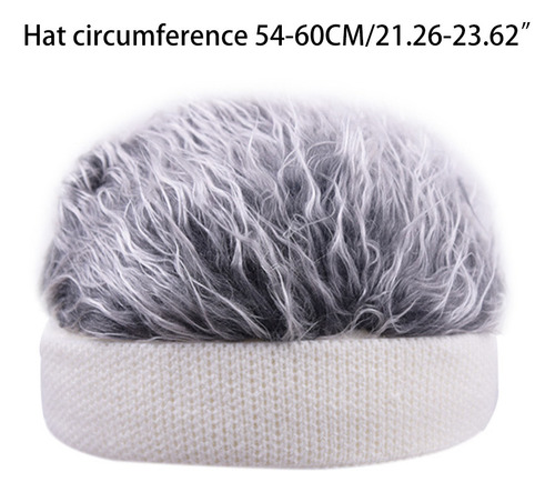 . (c) Gorro Corto Con Peluca Recta Sin Ala, Pelo Falso,