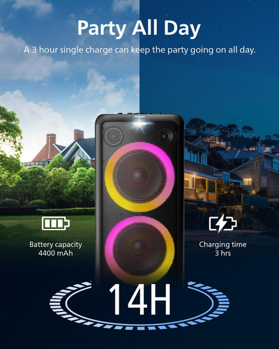 Altavoz Bluetooth Para Fiestas Philips X5206, Portátil Con R