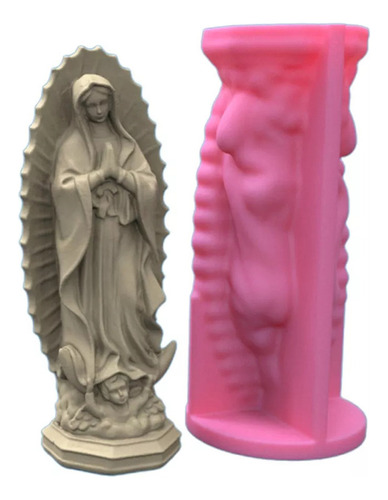 Molde De Silicone Para Vela Com Escultura Da Virgem Maria