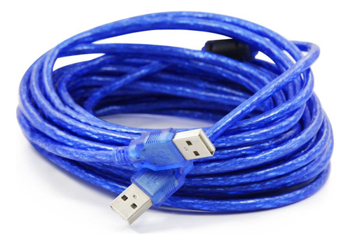 Cable Usb 2.0 Macho A Macho Para Discoduro 10m Color Azul