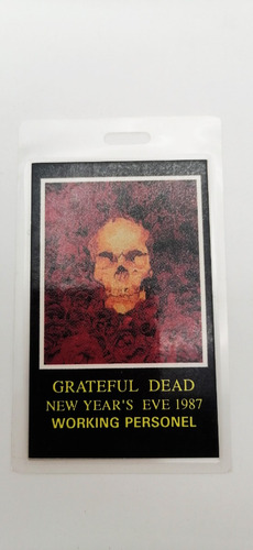 Grateful Dead New Years Eve 1987 Gafete Working Personel Ott (Usado)