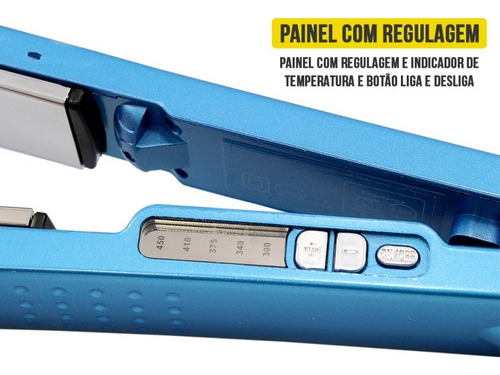 Chapinha de cabelo Prancha Para Progressiva- Salão Profissional Profissional azul