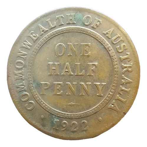 Antigua Moneda Half Penny Australia 1922 Km# 22