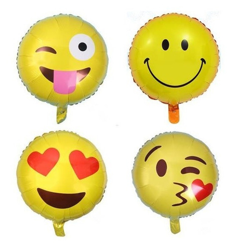 Globos Metalizados Emoticon Emoji 45cm