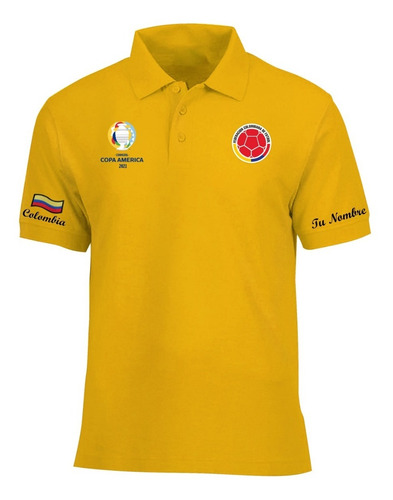 Camiseta Tipo Polo Colombia Personalizada Copa América 2021 