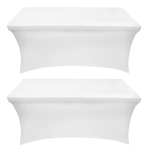 2 Mantel Elastano Blanco Para Mesa Plegabl Rectangular 6 Pie