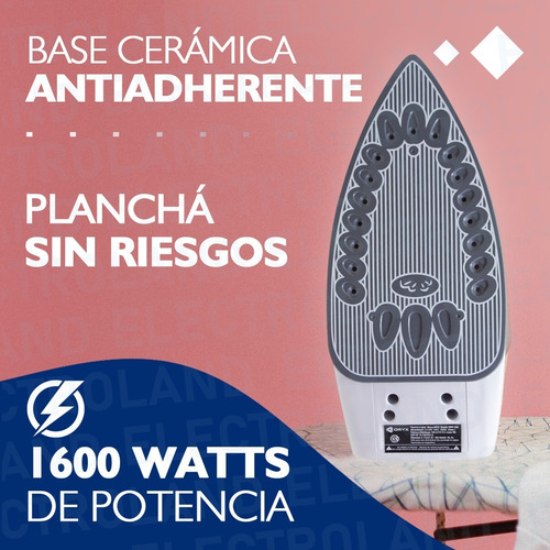 Plancha Vapor Oryx Antiadherente 1600w Rociador Base Cerami