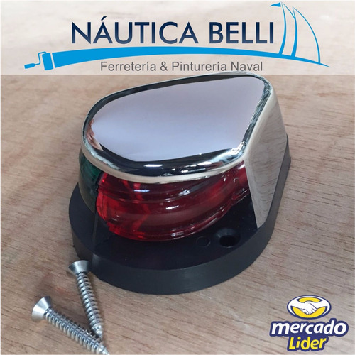 Imagen 2 de 11 de Faro De Proa Bicolor Bce Crom. Luces De Navegacion - Nautica