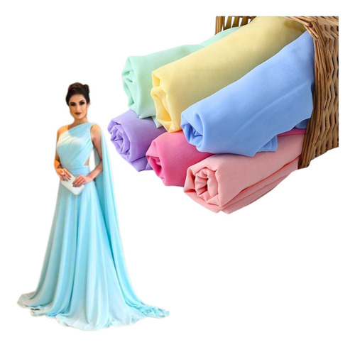 70m - Tecido Chifon Chiffon Musseline Varias Cores - Atacado