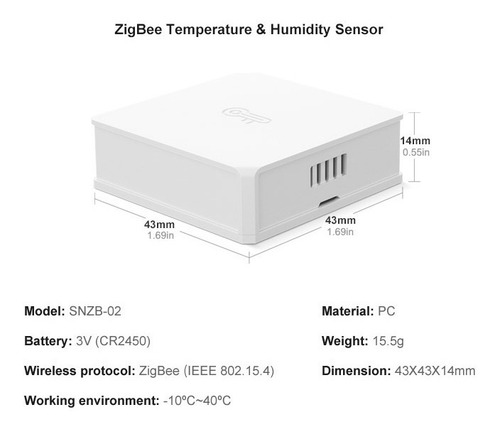 Imagen 5 de 10 de Sonoff Snzb-02 Sensor Temperatura Y Humedad Zigbee