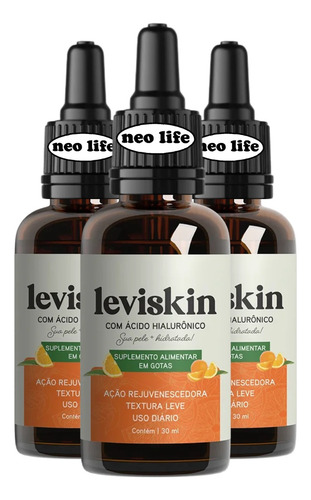 5 Leviskin 30ml Original - Envio Rápido - Loja Oficial Chega Amanha